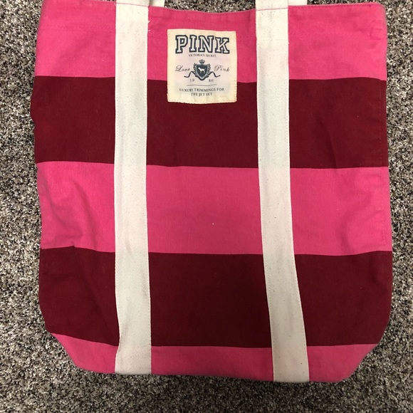 Victoria’s Secret Pink Striped Tote Bag - Picture 2 of 4